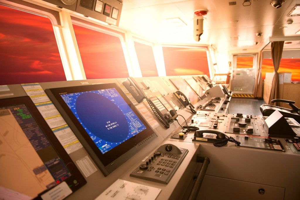 monitors inside a ship