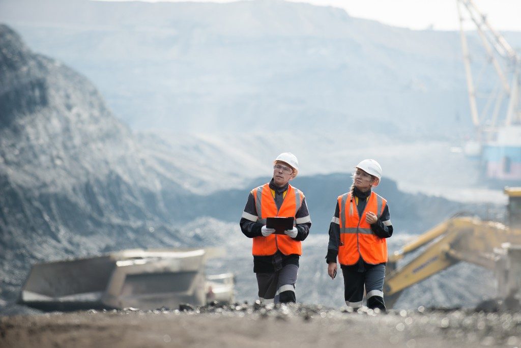 Employees in a mining site