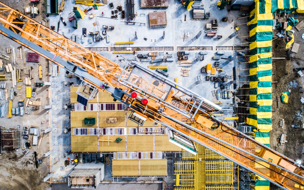 aerial view of the construction site