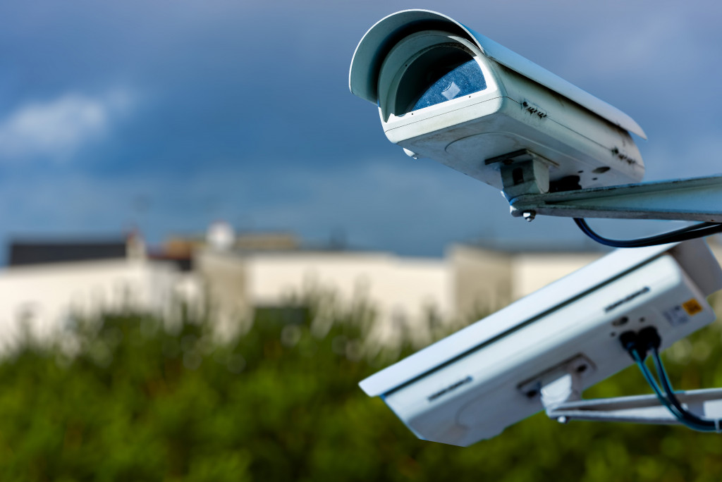 security cameras take turns turning to cover whole property