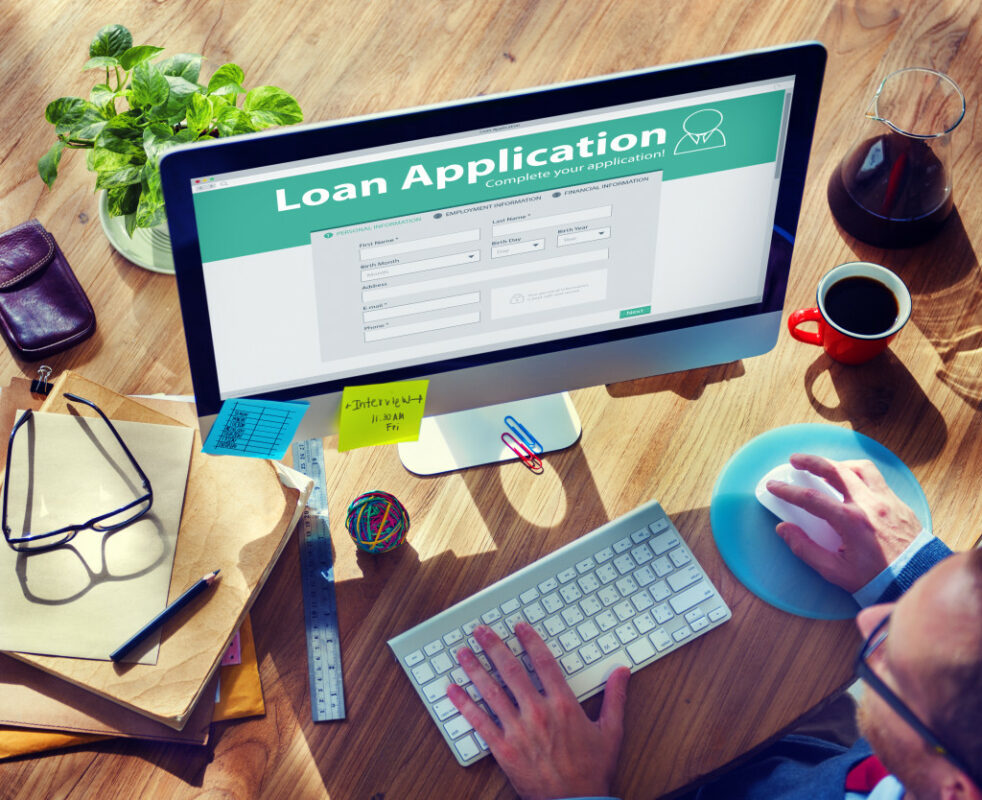 loan application displayed on a desktop